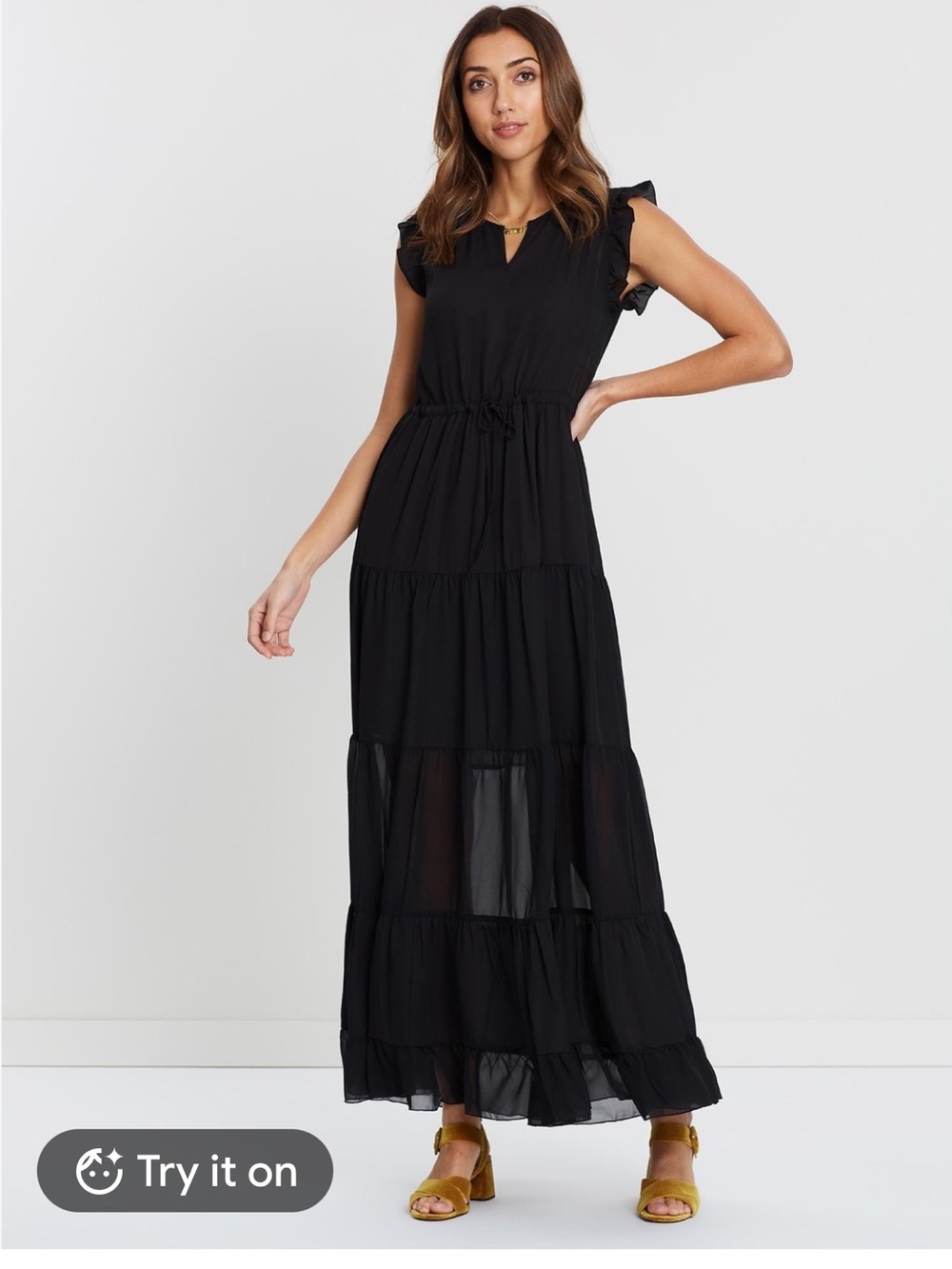 NWT Scotch & Soda Tiered Maxi - Black - Size XS